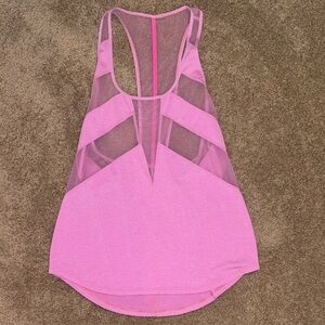 Lululemon Pink Mesh Panel Workout Tank Top